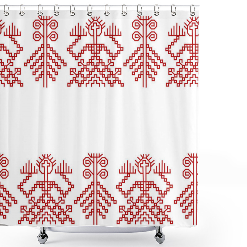 Personality  Seamless Pattern With Element Of Finnish Ornament Shower Curtains