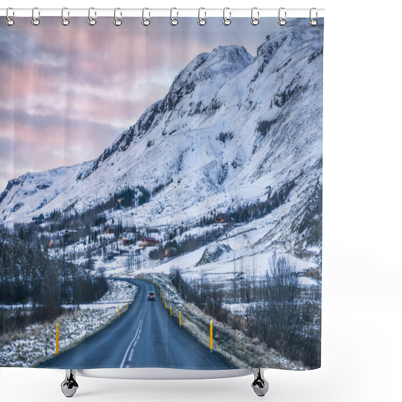 Personality  Iceland Nature, Winter Travel Photo In Snow, Adventure, Trip, Hiking, Mountains. Shower Curtains