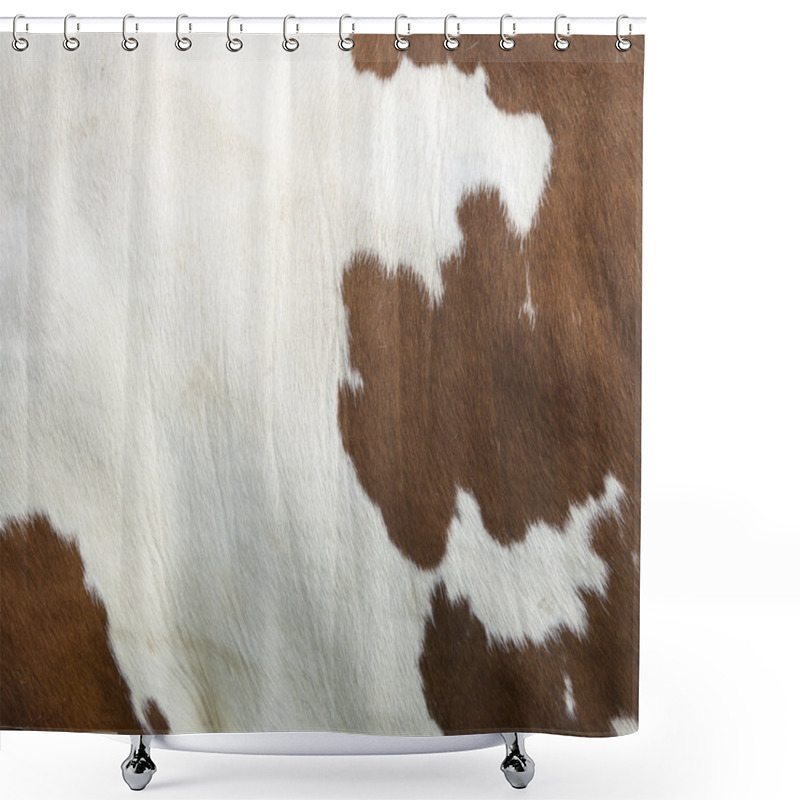 Personality  Square Part Of Cowhide On Side Of Red And White Cow Shower Curtains