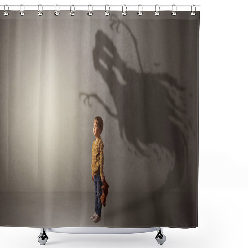 Personality  Scary Ghost Shadow Behind Kid Shower Curtains