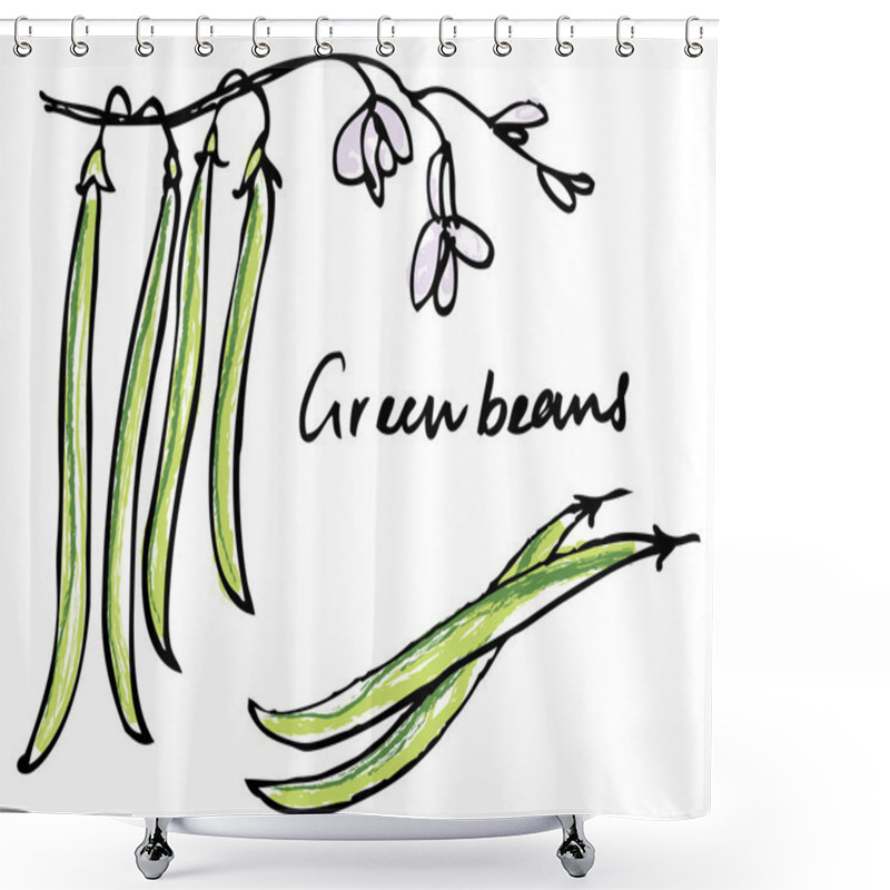 Personality  Fresh Green Beans Shower Curtains