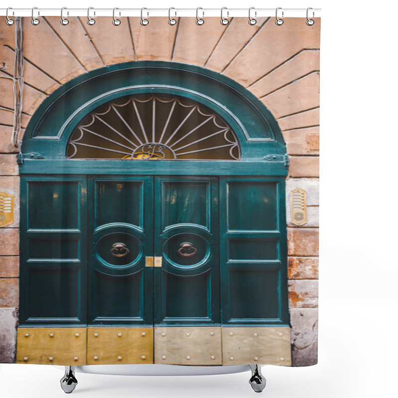 Personality  Green Doors Shower Curtains