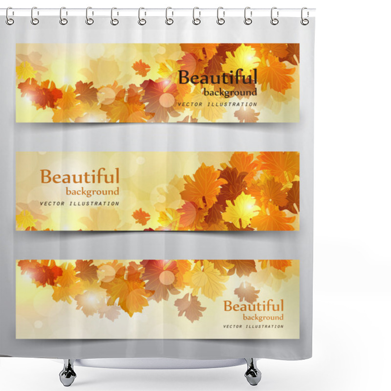 Personality  Autumn Leaves Banners Shower Curtains