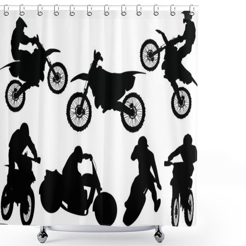 Personality  Racer Silhouettes Collection Shower Curtains