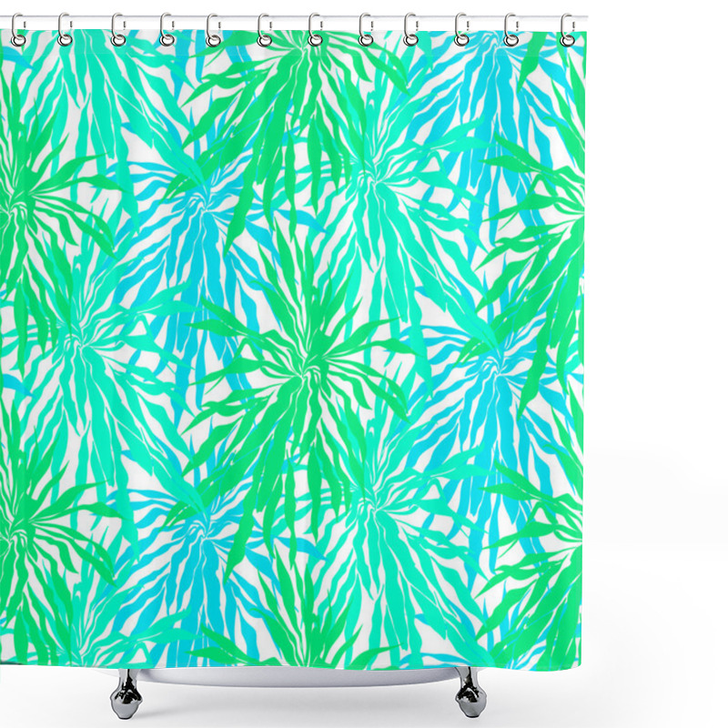 Personality  Seamless Pattern With Tropical Palm Leaves Shower Curtains