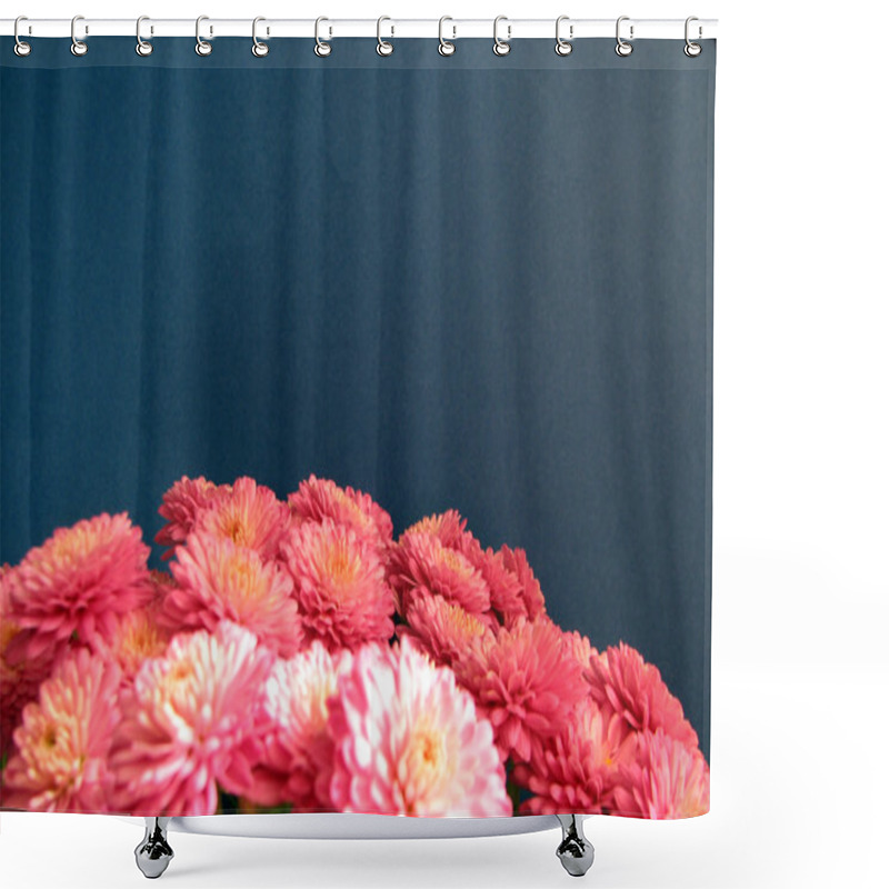 Personality  Purple Chrysanthemums. Beautiful Background Of Fresh Autumnal Flowers Shower Curtains