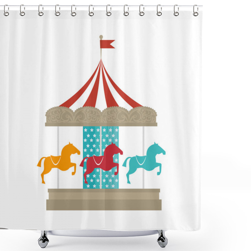 Personality  Carousel Carnival Attraction Shower Curtains