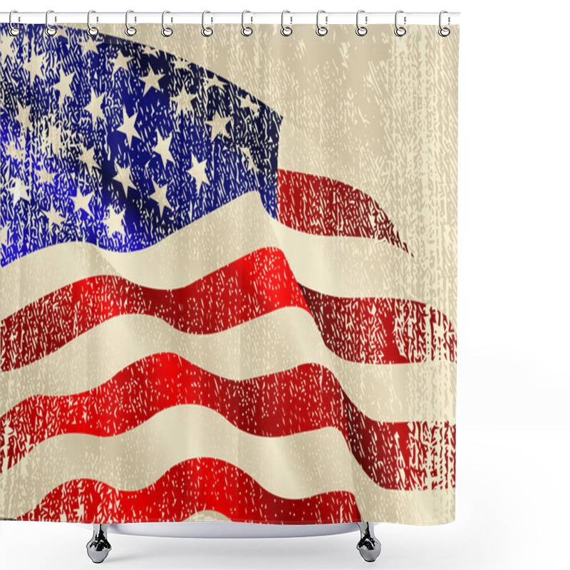 Personality  USA Flag Theme Shower Curtains