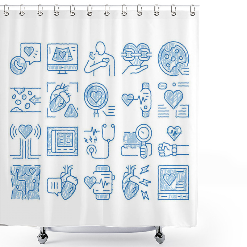 Personality  Hypertension Disease Icon Hand Drawn Illustration Shower Curtains