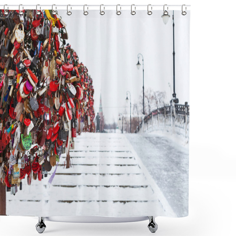 Personality  Love Tree On Luzhkov Bridge In Moscow Shower Curtains