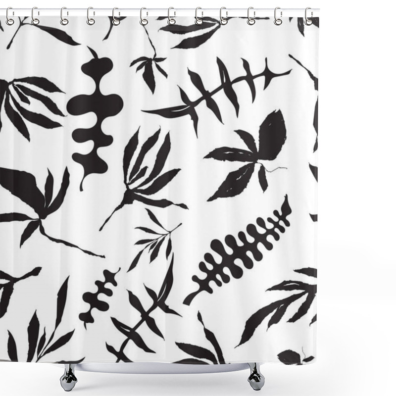 Personality  Floral Foliage Seamless Pattern Shower Curtains