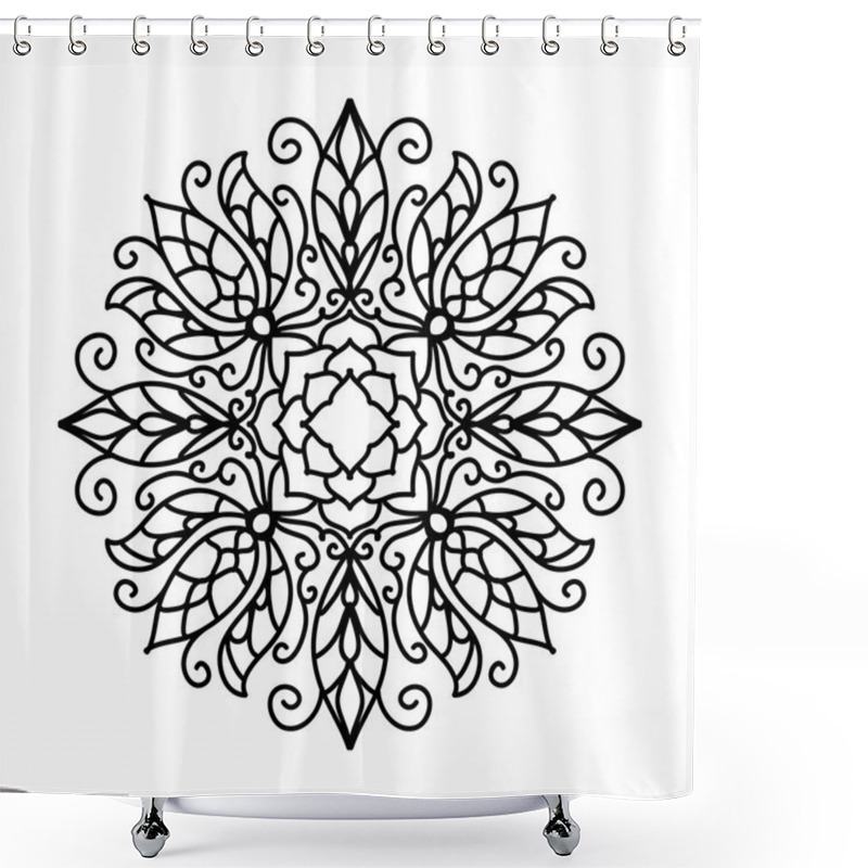 Personality  Isolated Abstract Floral Pattern. Vector Illustration Shower Curtains