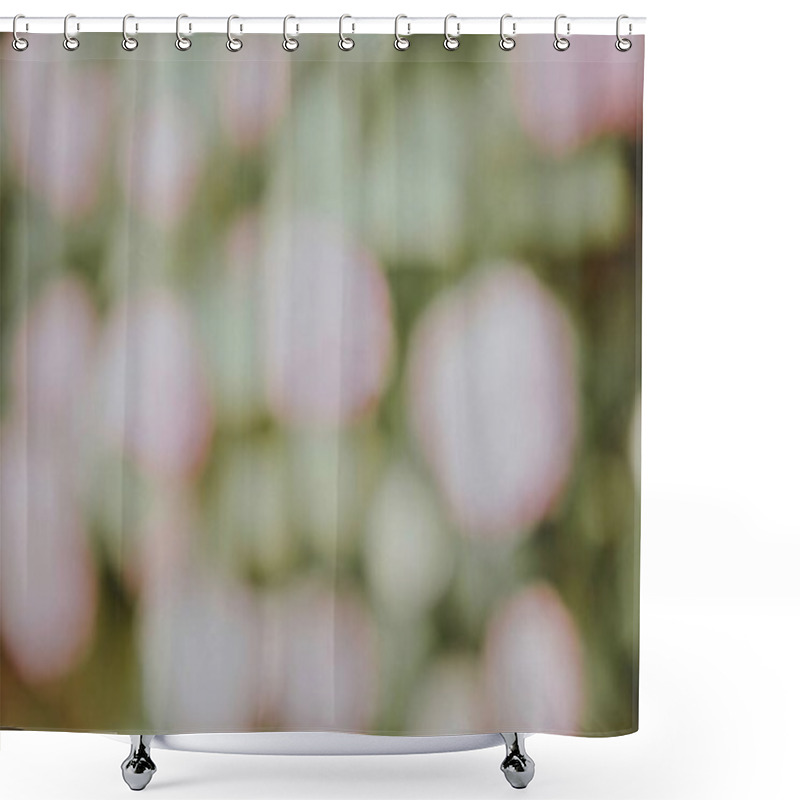 Personality  Softly Blurred Pastel Flowers In A Tranquil Garden Setting. Shower Curtains