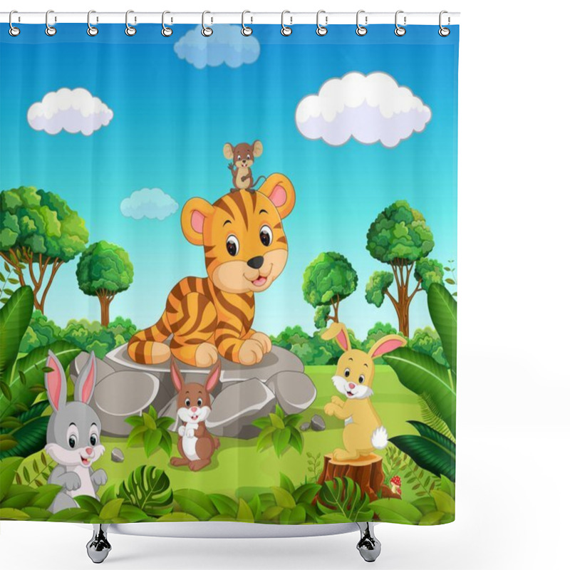 Personality  Tiger In The Forest Shower Curtains