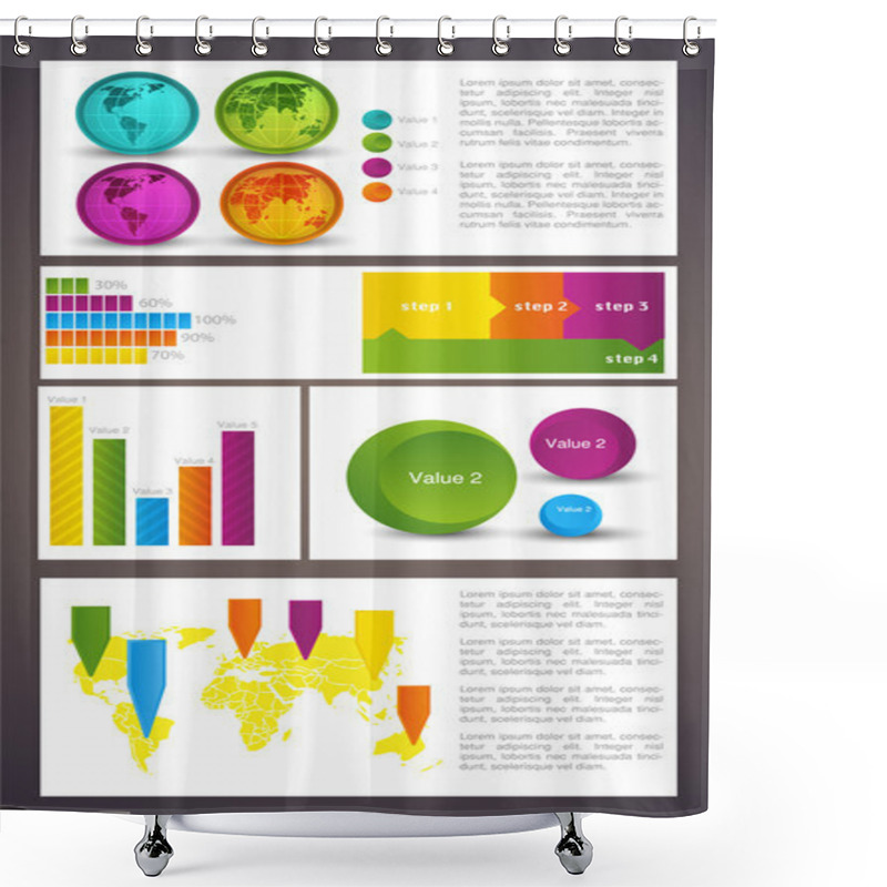 Personality  Business Infographic Elements, Vector Illustration  Shower Curtains