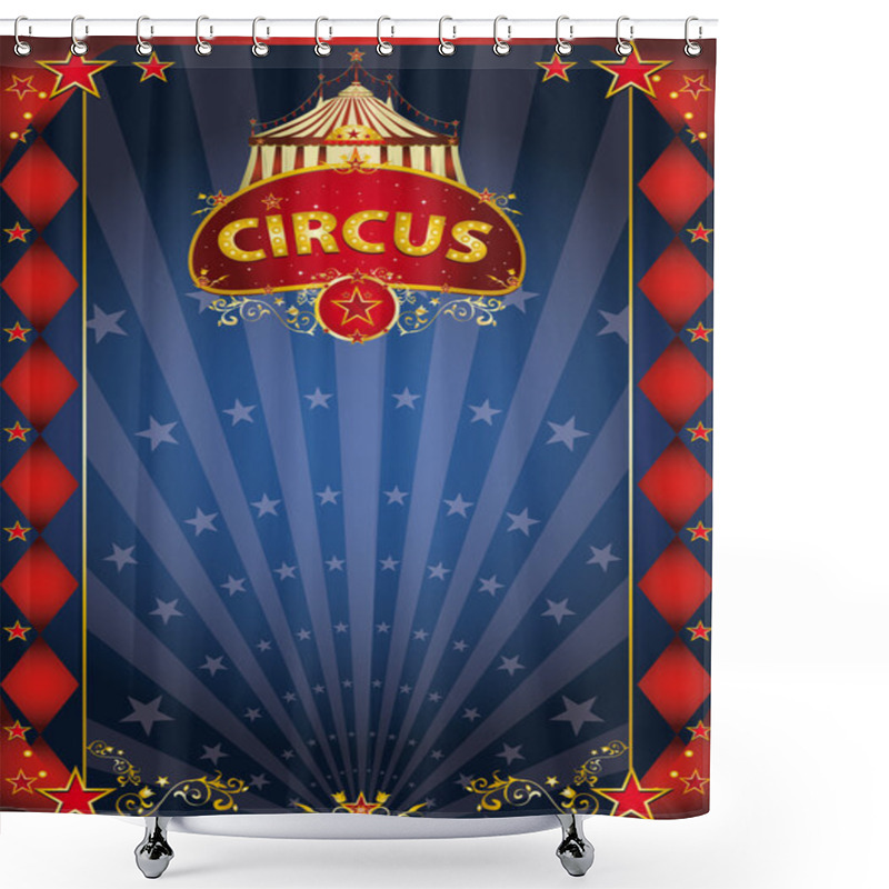 Personality  Circus Red And Blue Rhombus Poster Shower Curtains