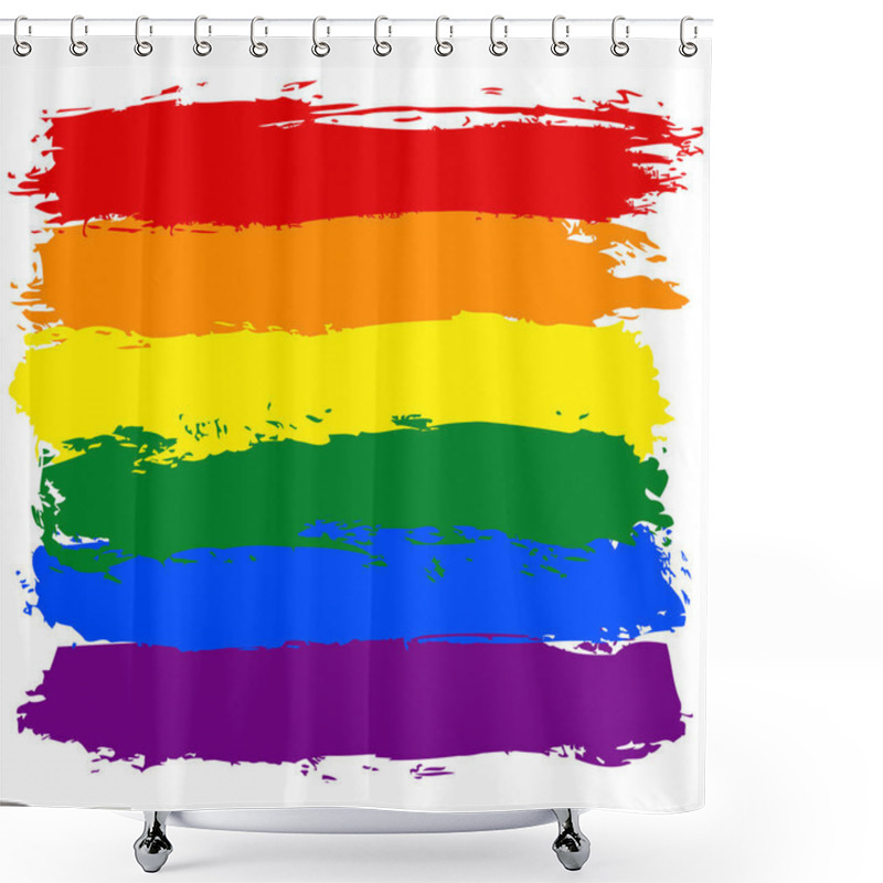 Personality  Brushstroke Rainbow Flag LGBT Movement Shower Curtains