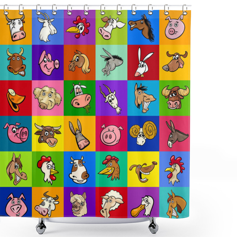 Personality  Design With Cartoon Farm Animals Shower Curtains