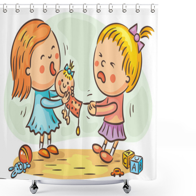 Personality  Two Girls Fighting Shower Curtains