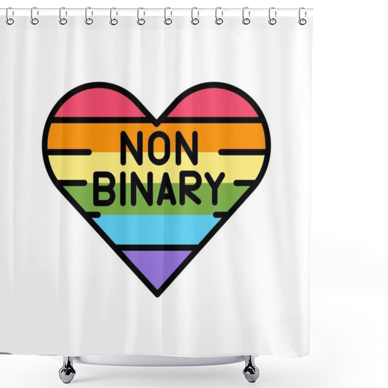 Personality  Non-binary Line Icon. Vector Isolated Element. Shower Curtains