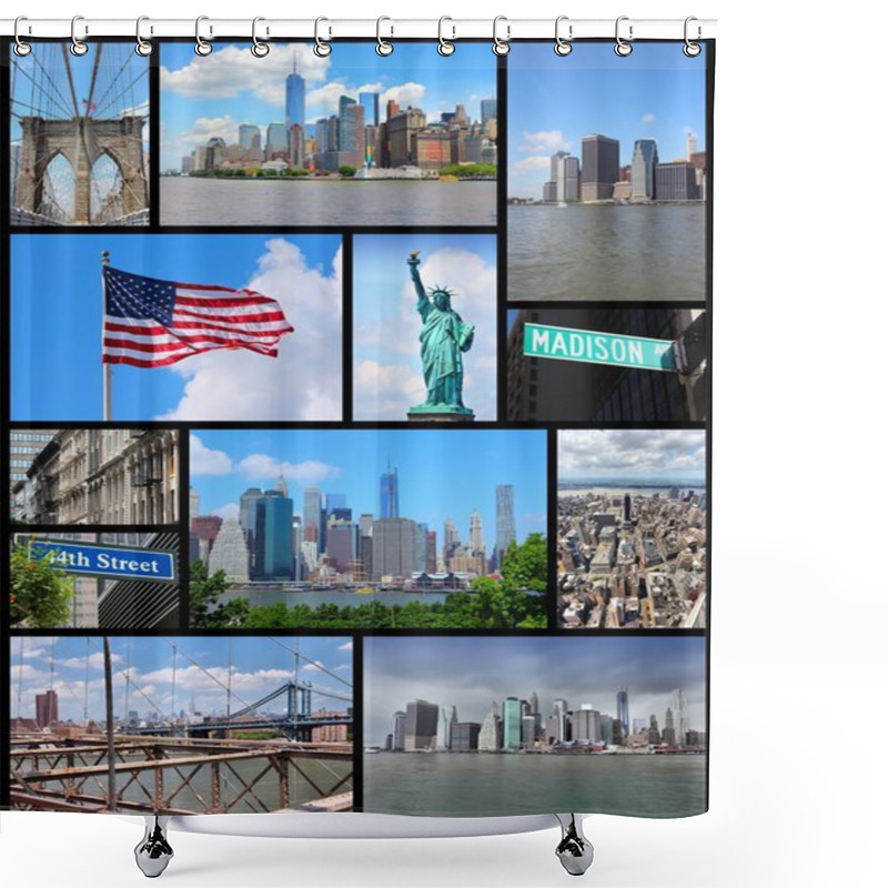 Personality  Manhattan - Travel Collage Shower Curtains