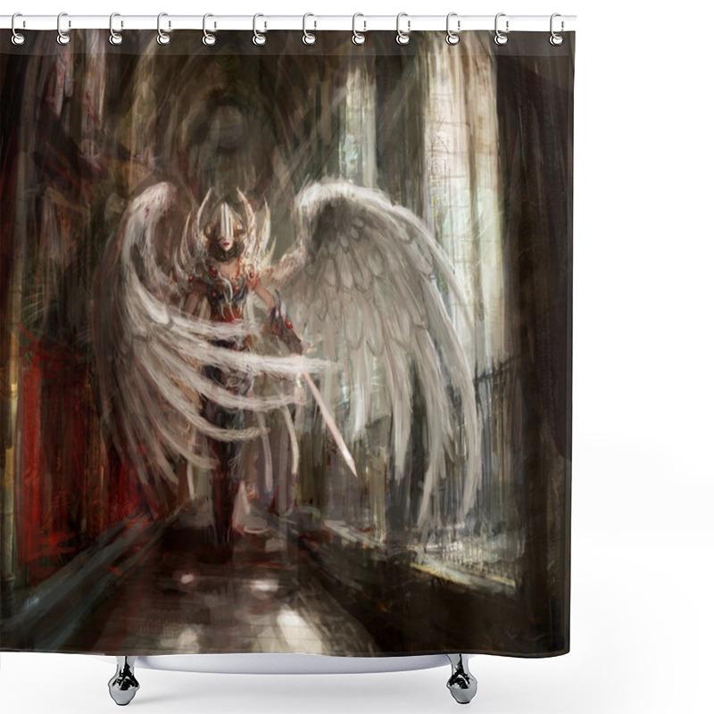 Personality  Cyborg Angel Girl Shower Curtains