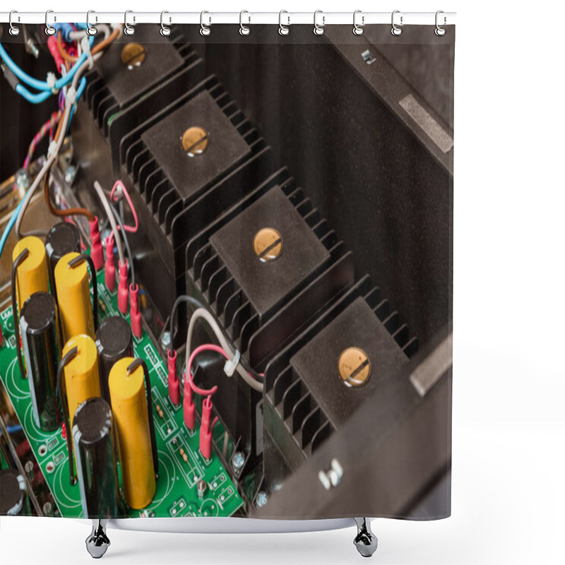 Personality  Mainboard Close-up View With Electronic Details And Components  Shower Curtains