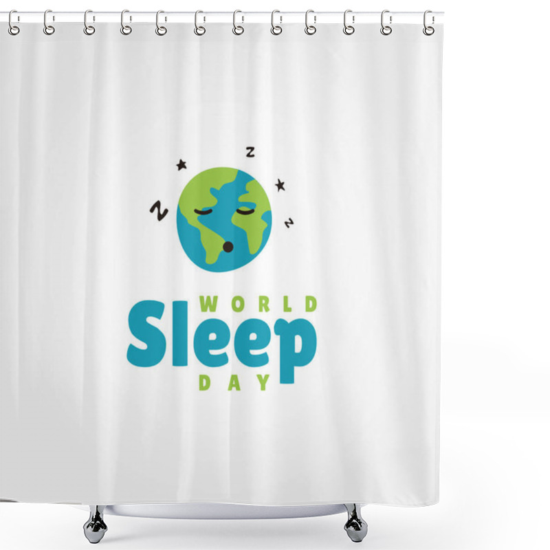 Personality  World Sleep Day Vector Design For Banner Or Background Shower Curtains