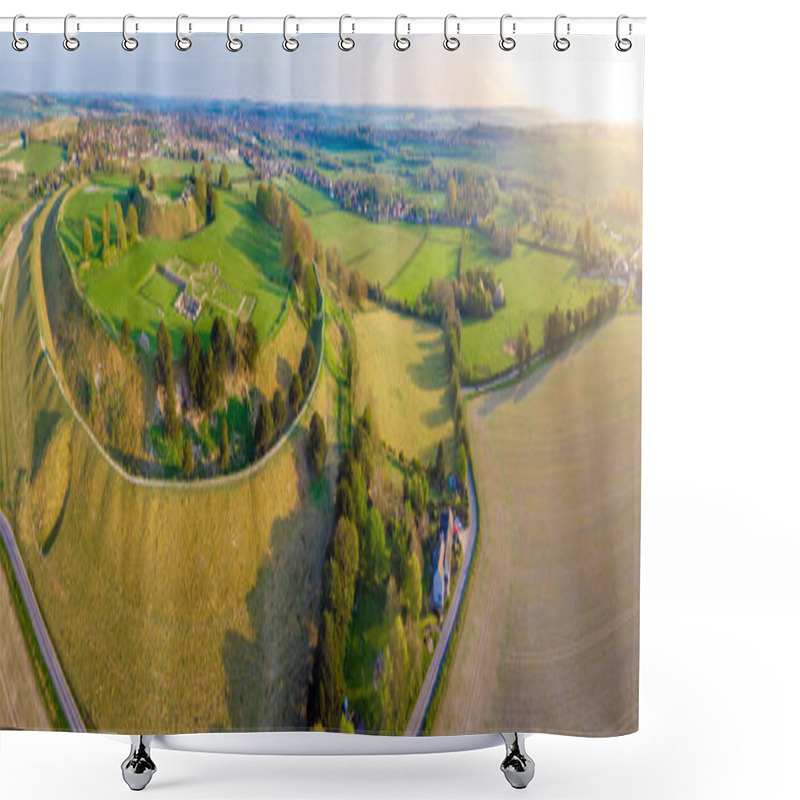 Personality  Aerial View Of Old Sarum In England Shower Curtains