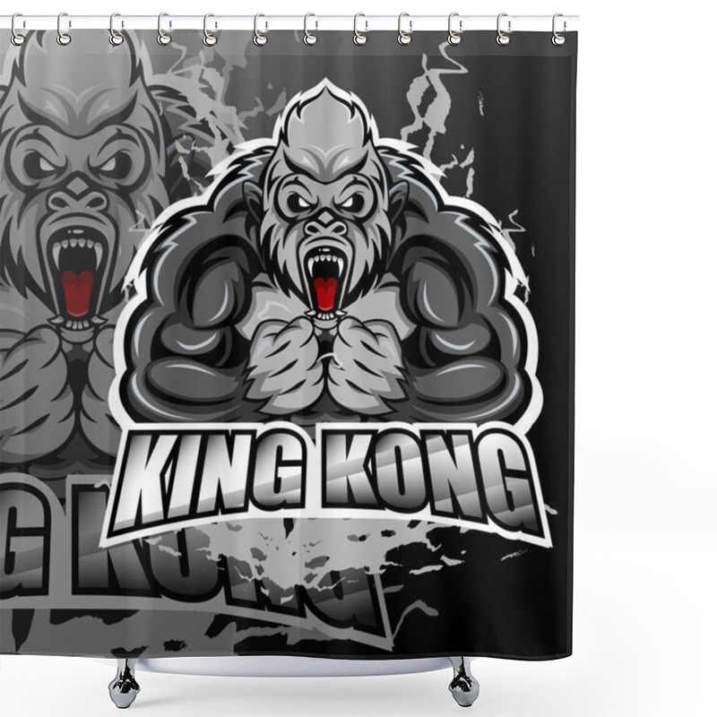 Personality  King Kong Esport Logo Mascot Design Shower Curtains