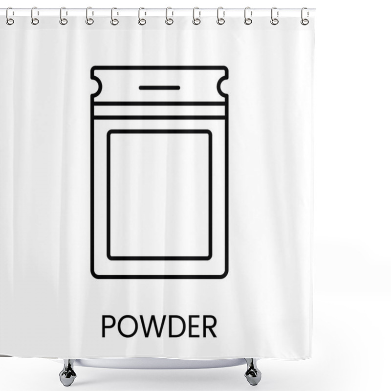 Personality  A Powder Package Icon In Vector, Representing Powdered Drugs Or Supplements, With An Editable Stroke. Shower Curtains