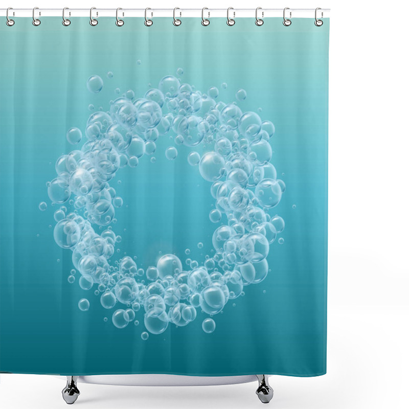 Personality  Realistic Water Bubbles Background Shower Curtains