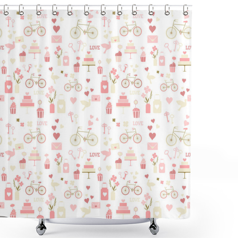 Personality  Seamless Wedding Pattern Shower Curtains