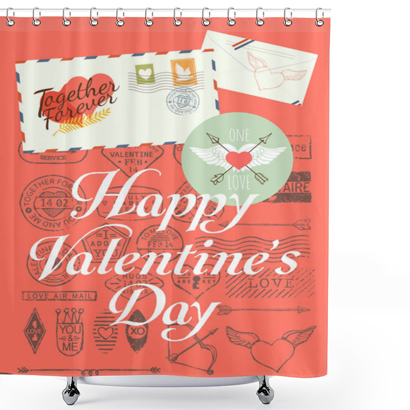 Personality  Valentines Day Poster Shower Curtains