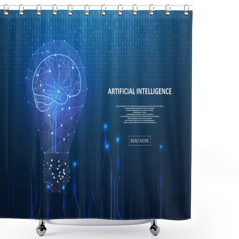 Personality  Artificial Intelligence Illustration. Artificial Intelligence And Machine Learning Concept. Digital Computer Code. Data Transfer Concepts In Internet. Shower Curtains