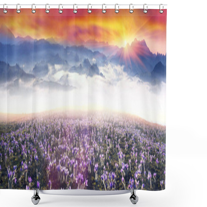 Personality  Foggy Sunrise In The Carpathian Mountains Shower Curtains