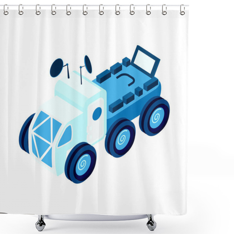 Personality  Isometric Mars Rover Icon Shower Curtains