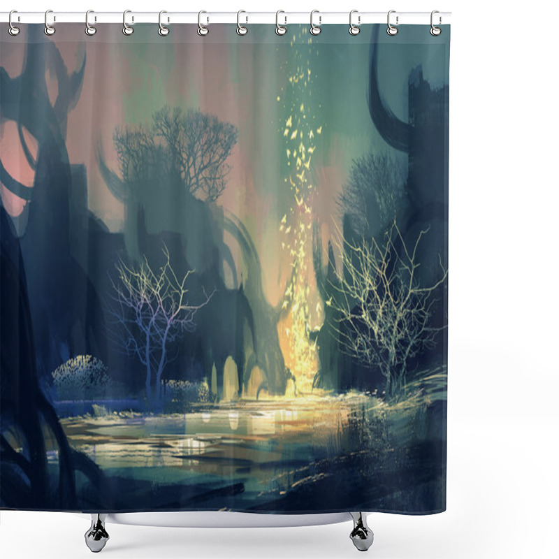 Personality  Fantasy Landscape Shower Curtains