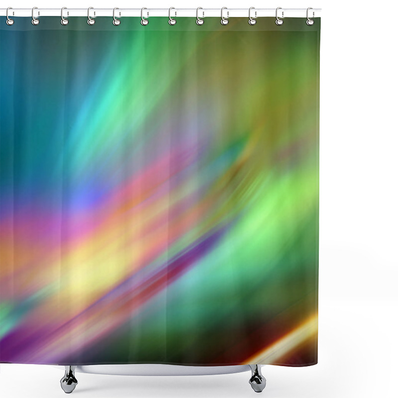 Personality  Abstract Background In Green, Purple And Yellow Shower Curtains