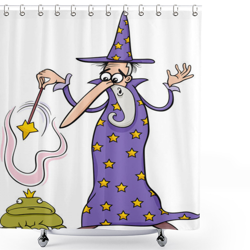 Personality  Wizard Fantasy Cartoon Illustration Shower Curtains