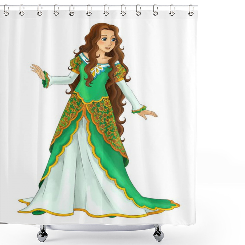 Personality  Cartoon Young Princess - Beautiful Woman / Illustration For Children Shower Curtains