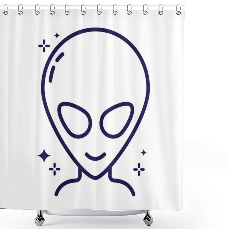 Personality  Alien Minimalist Space Exploration Isolated Shower Curtains