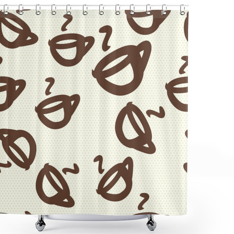 Personality  Doodle Coffee Cups. Shower Curtains