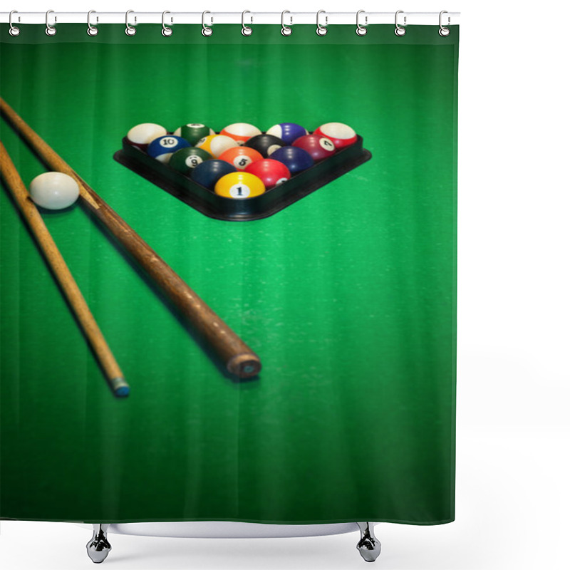 Personality  Billiards Shower Curtains