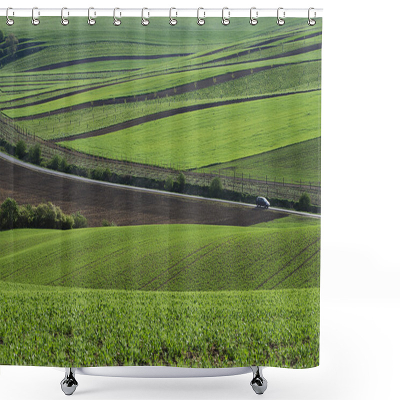 Personality  Road Through The Hills Shower Curtains