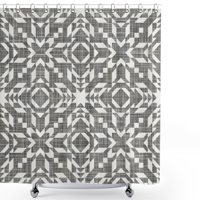 Personality  Seamless Kilim Swatch Design On Linen Texture Shower Curtains