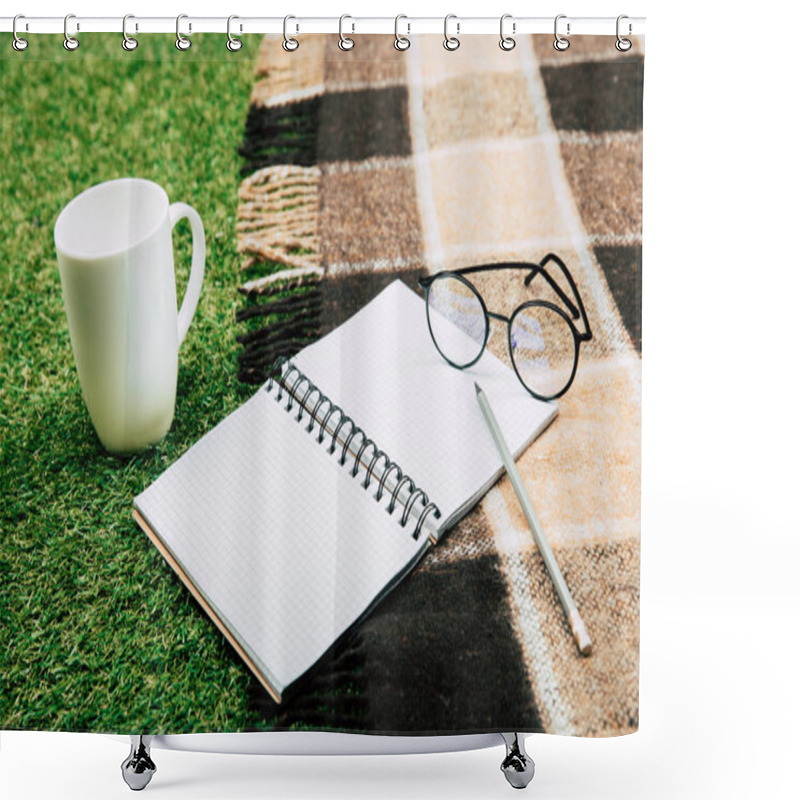 Personality  Blank Notebook On Blanket Shower Curtains