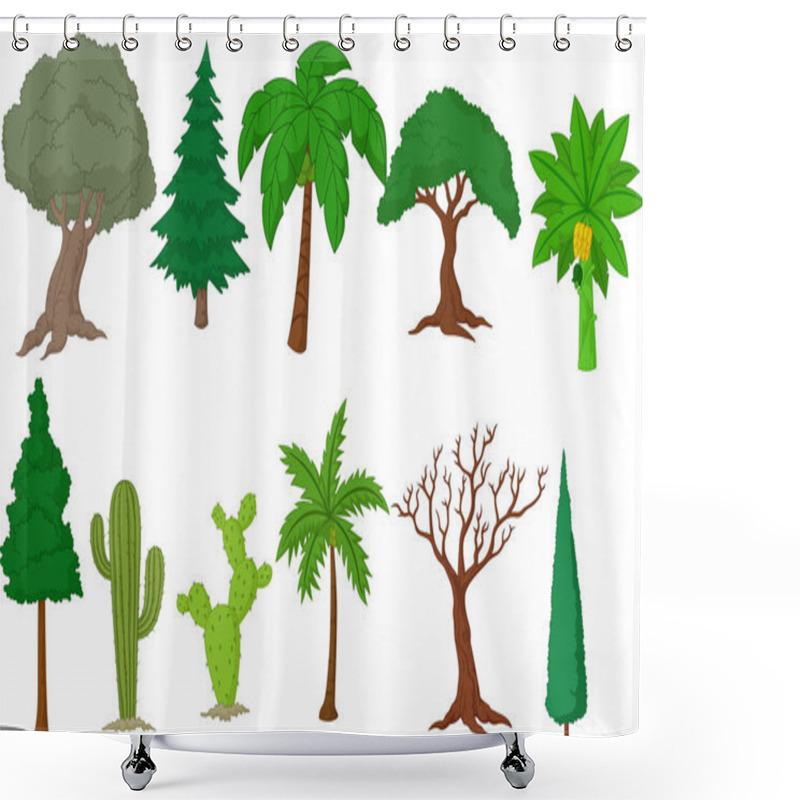 Personality  Various Tree Cartoon Collection Shower Curtains