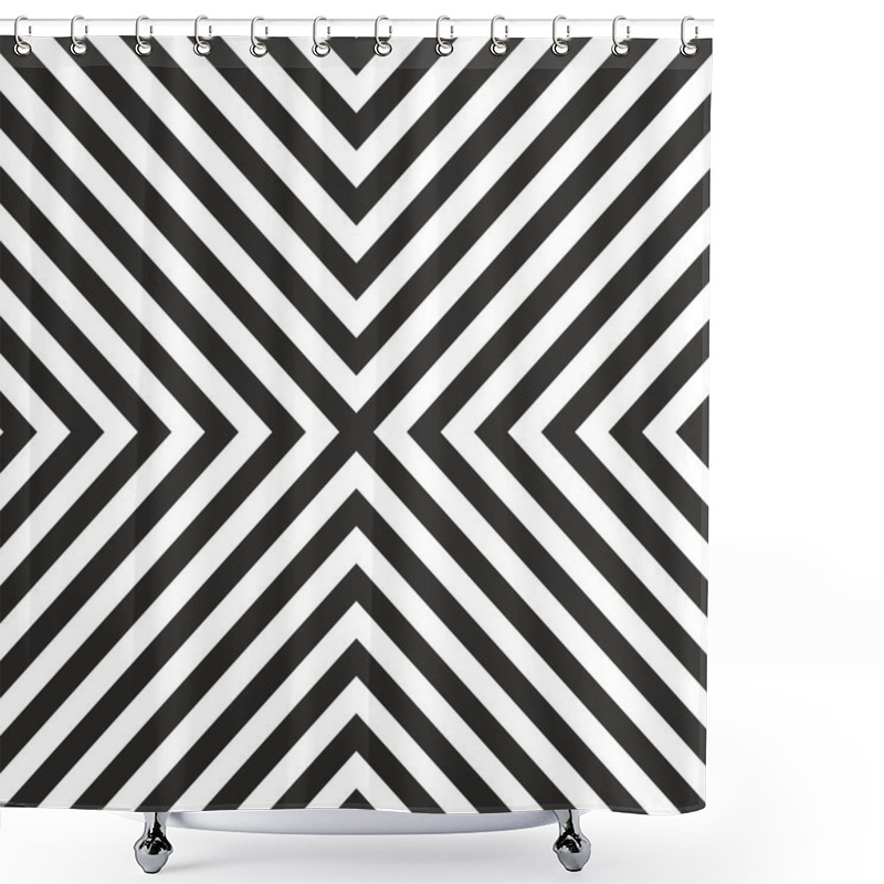 Personality  Tile Black And White Pattern Or Geometric Vector Background Shower Curtains