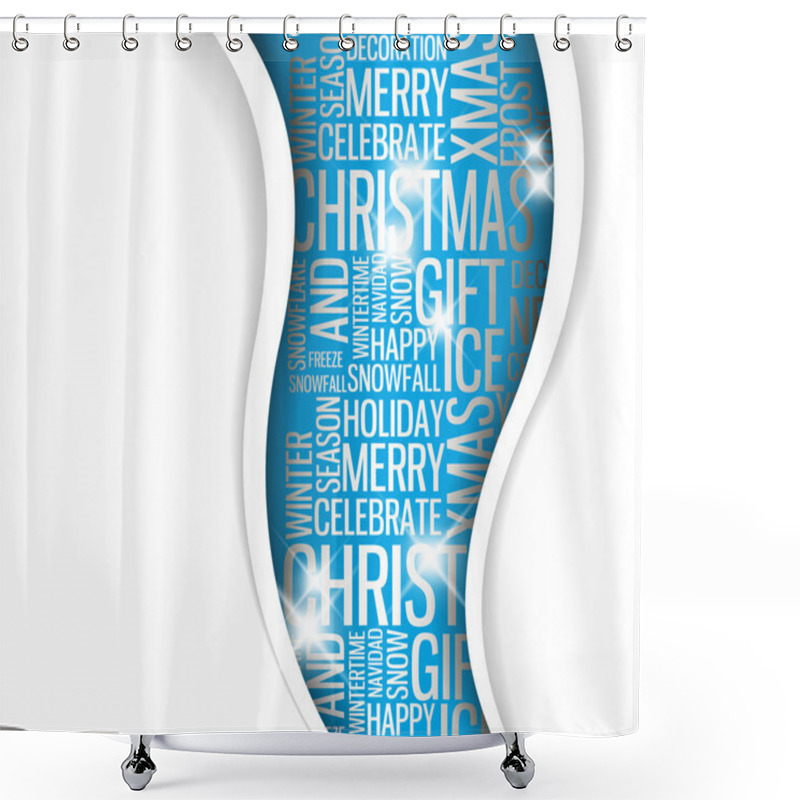 Personality  Vector Abstract Christmas Card - Season Words Shower Curtains